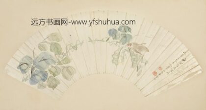 清 曹澜花卉图扇.jpg