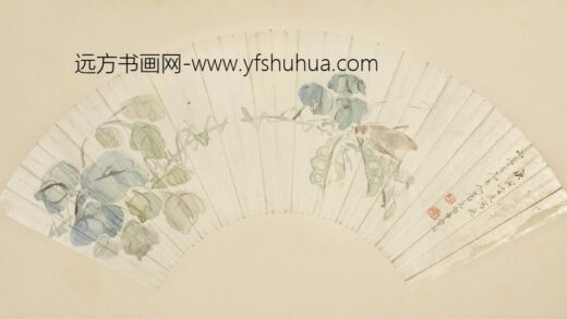 清 曹澜花卉图扇.jpg