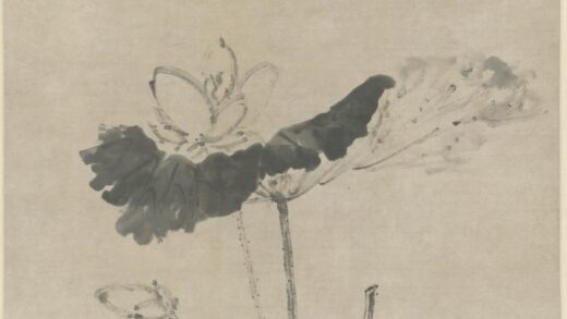 清 朱因荷花轴.jpg