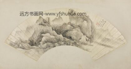 清 朱昂之高岭寒钟扇面.jpg
