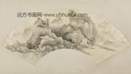 清 朱昂之高岭寒钟扇面.jpg