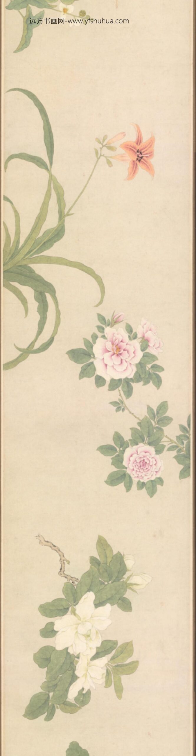 清-朱昶花卉图卷_