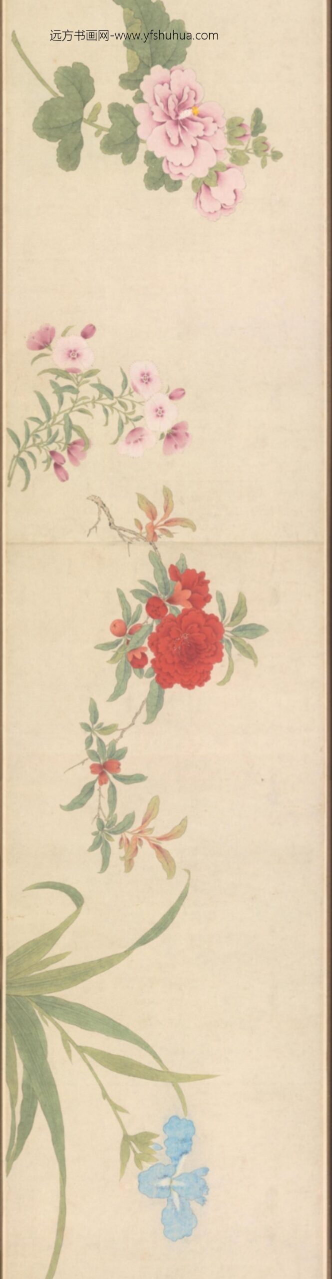 清-朱昶花卉图卷_