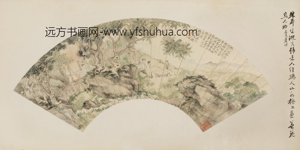 清-朱本拟孟襄阳诗意扇页