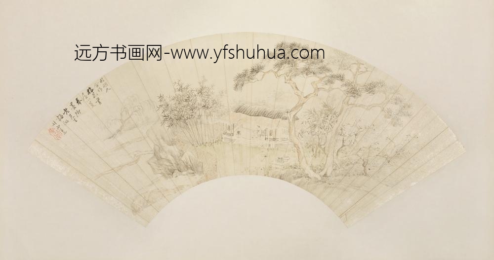 清-朱本梅花书屋图扇页