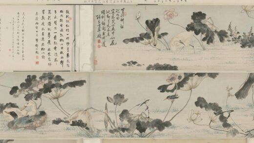清 朱栋荷花鹭鸶图卷.jpg