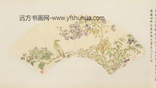 清 朱琏花鸟图扇页.jpg