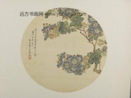 清 朱英梨花纨扇页.jpg