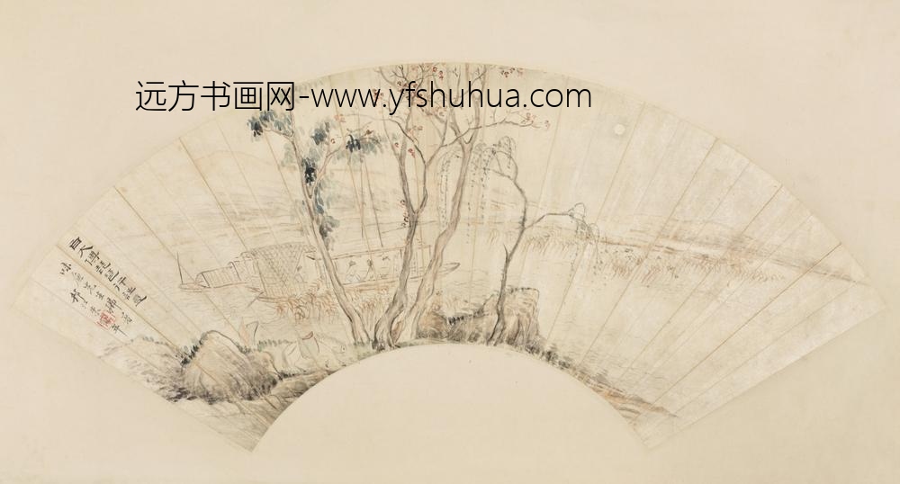 清-朱鹤年琵琶行扇页