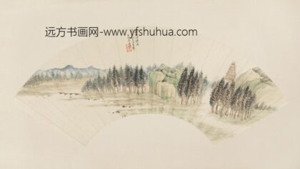 清 朱鹤龄山水扇页.jpg