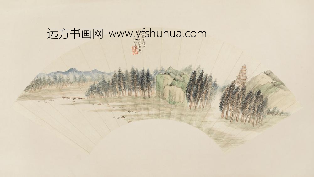 清-朱鹤龄山水扇页