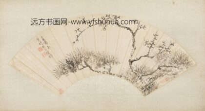 清 李秉绶松梅扇页.jpg