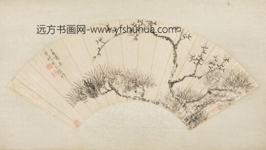 清 李秉绶松梅扇页.jpg