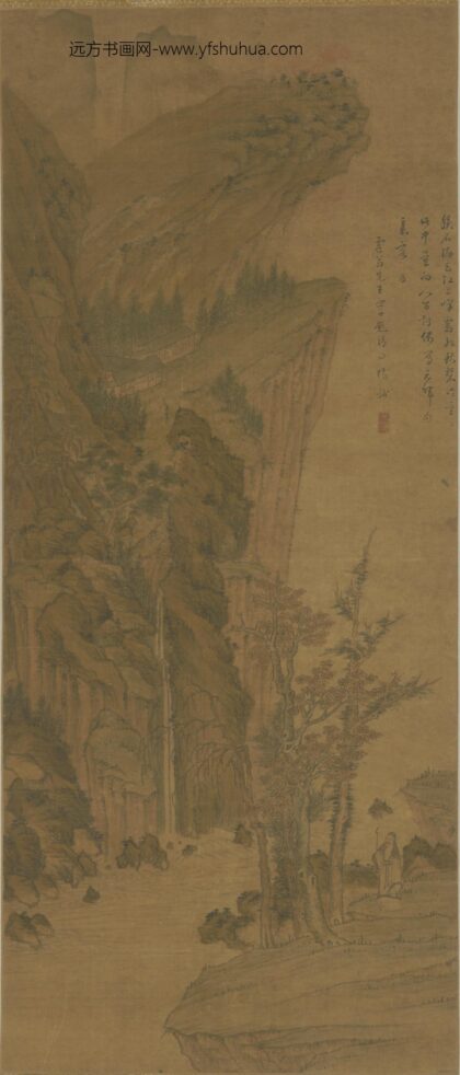 清 杨补秋林观瀑图轴.jpg