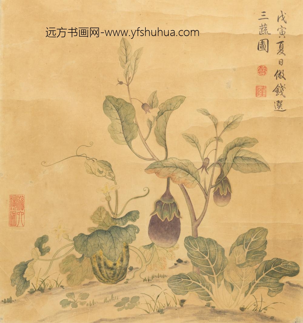 清-沈利孤桥重峦贴落