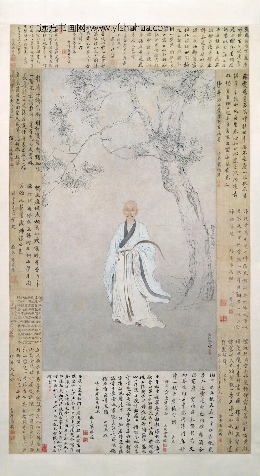 清-沈景吴明复合作袁纾亭像轴