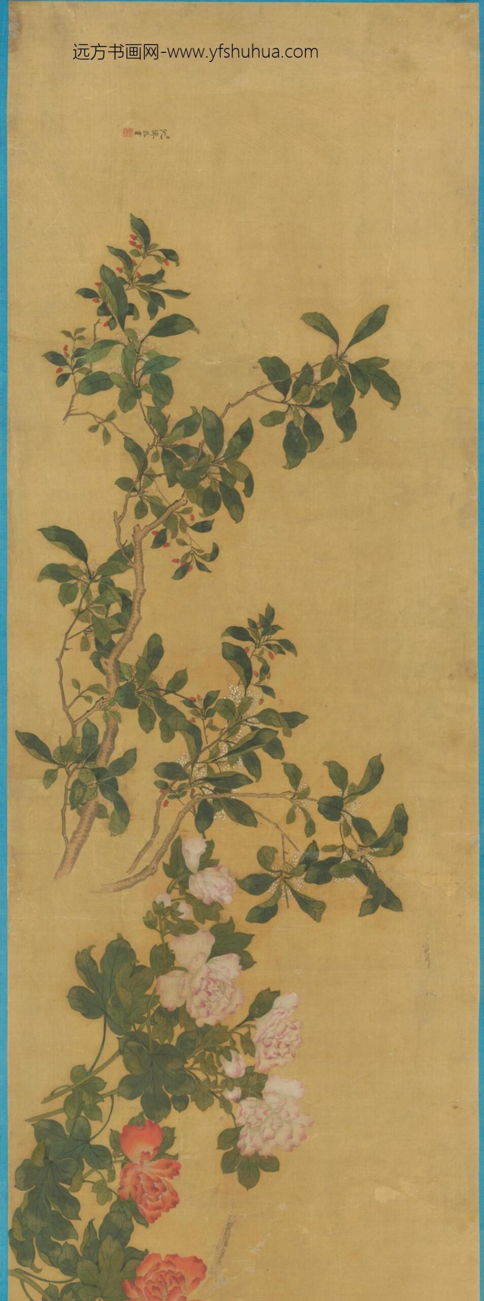 清-沈济花卉贴落_