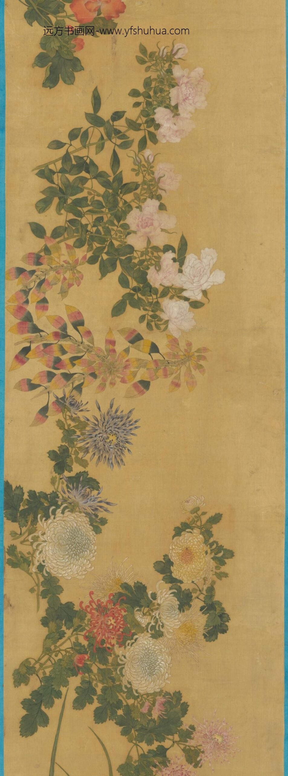 清-沈济花卉贴落_