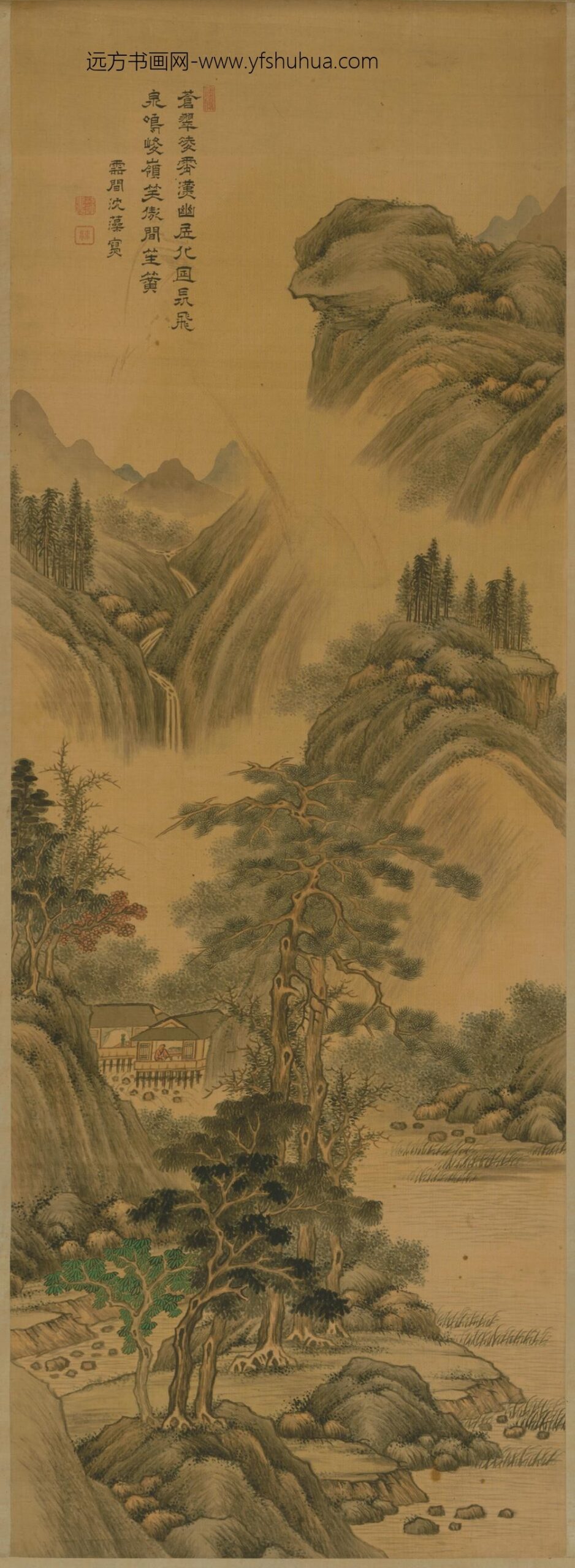 清-沈藻山水图轴