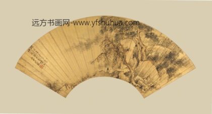 清 沈龙仿文度山水扇.jpg