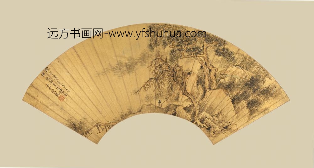 清-沈龙仿文度山水扇