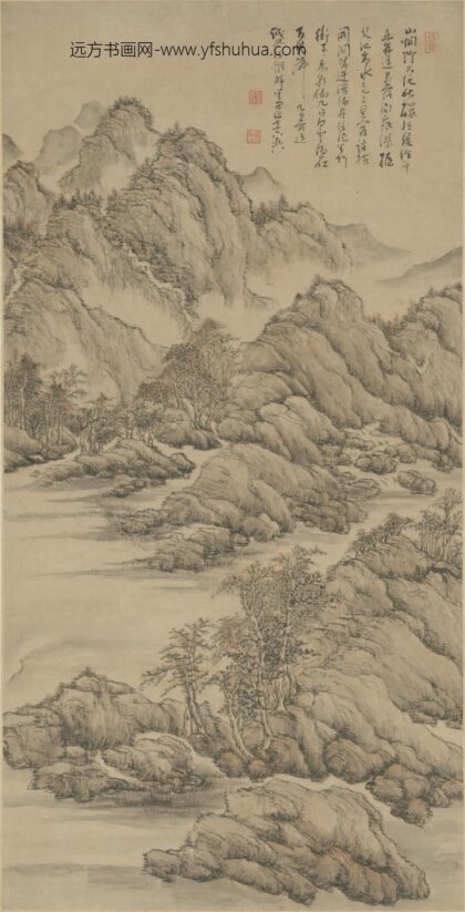 清 法若真山水图轴.jpg