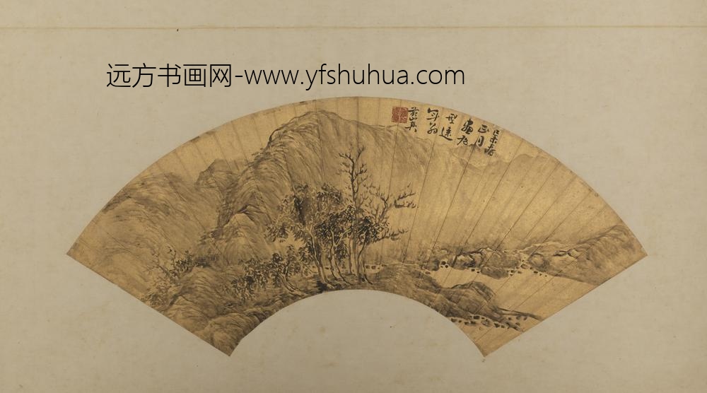 清-法若真山水扇页