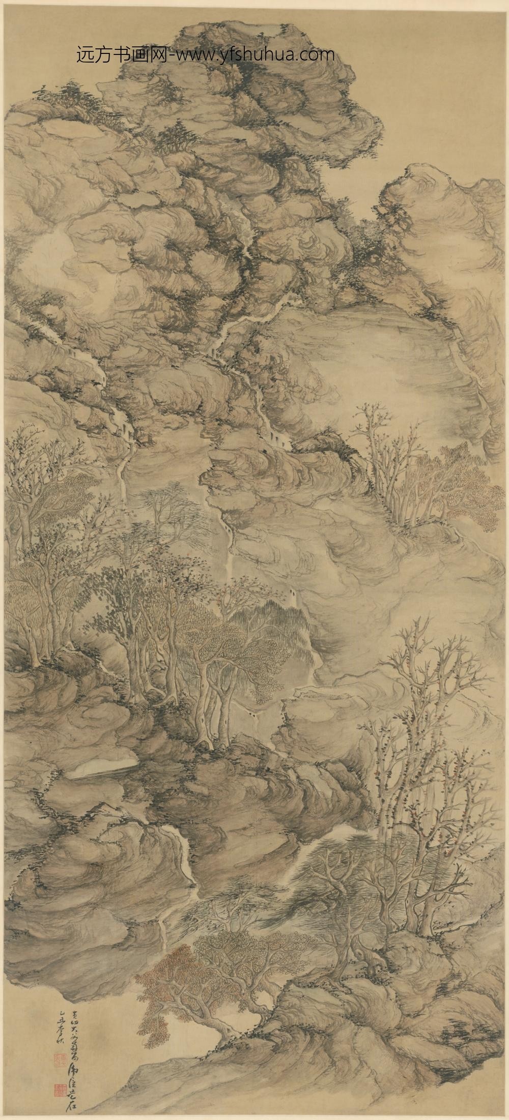 清-法若真山水轴