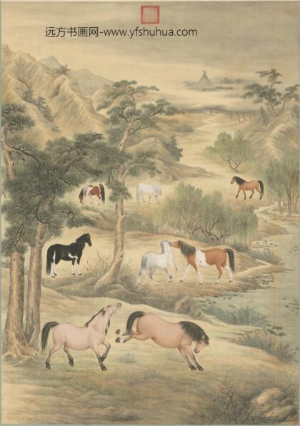清 清人八骏图轴.jpg