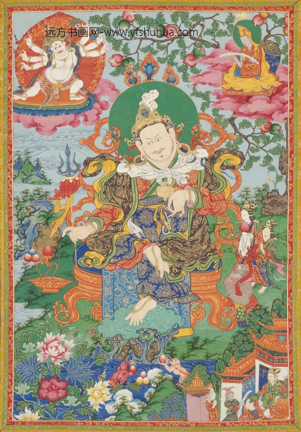清-清人善巴拉王菩萨像轴