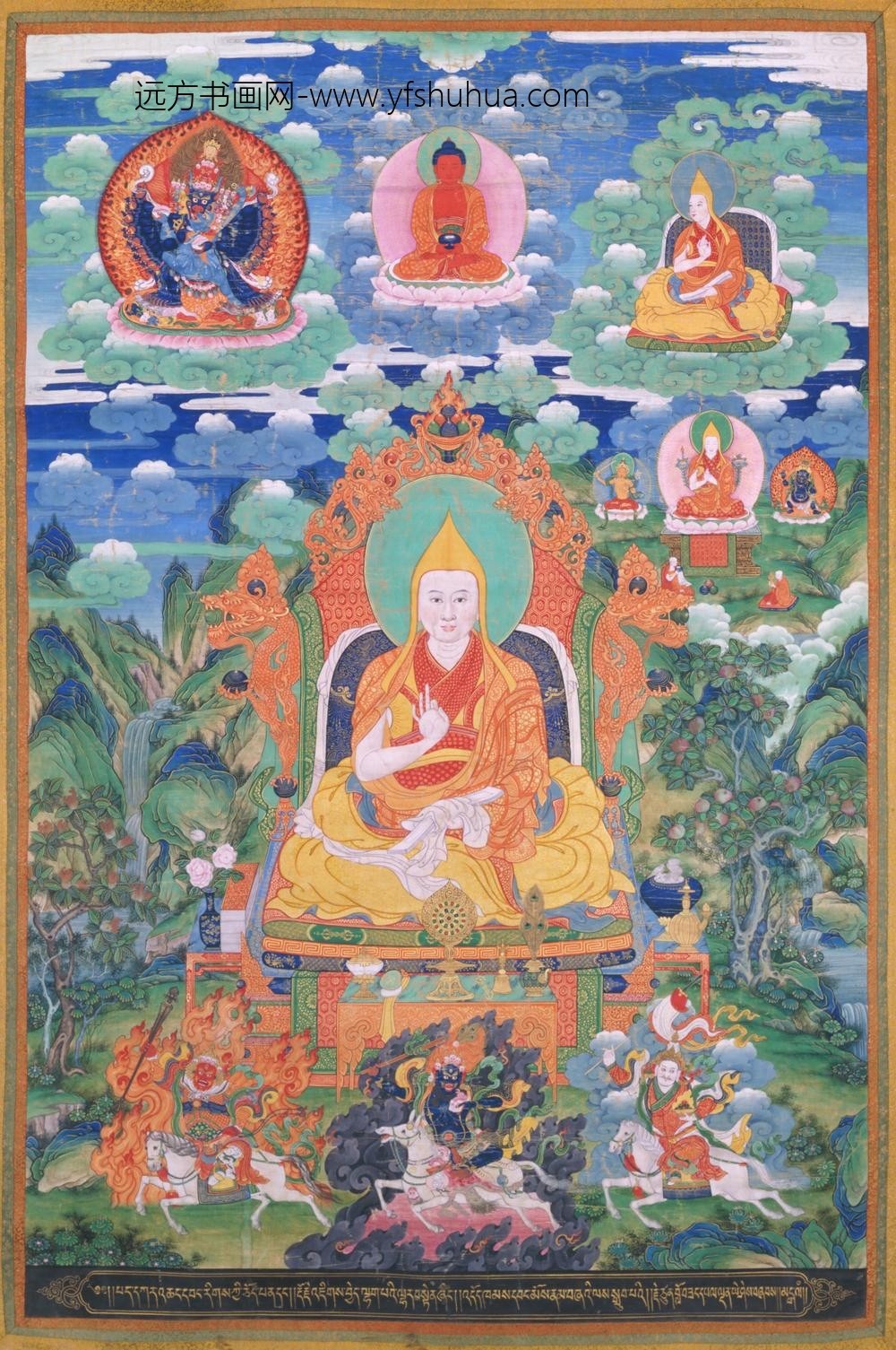 清-清人画六世班禅洛桑巴丹益西像轴