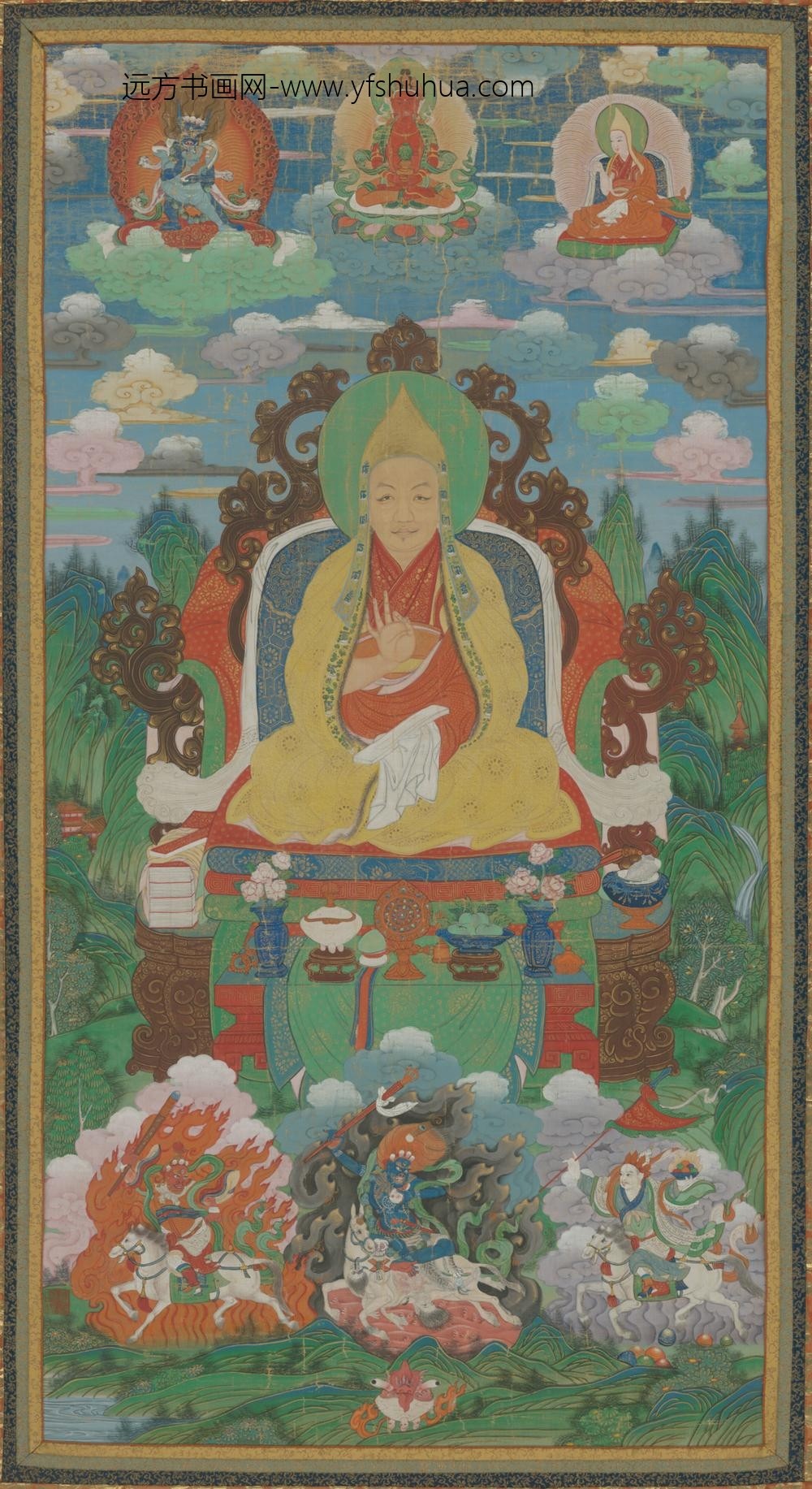 清-清人画六世班禅罗桑贝丹益西俗妆像轴
