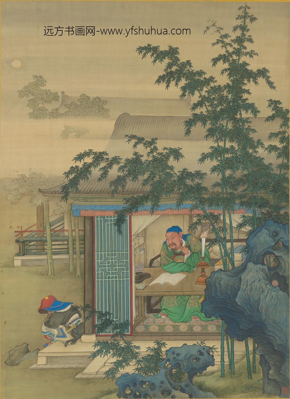 清-清人画关羽像轴
