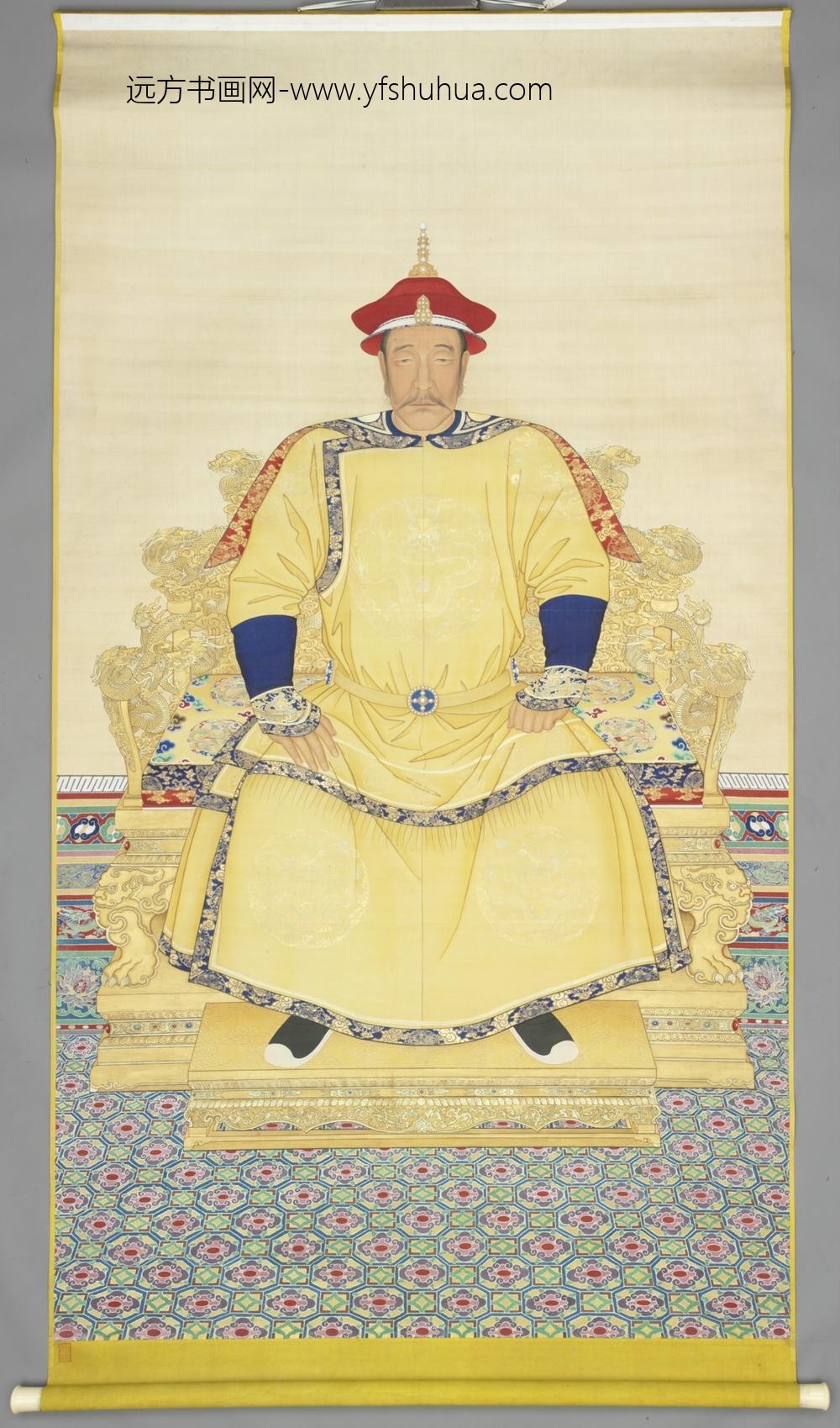 清-清人画努尔哈赤朝服像轴