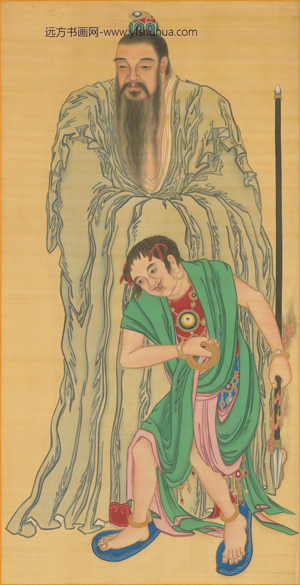 清-清人画太乙天尊像轴