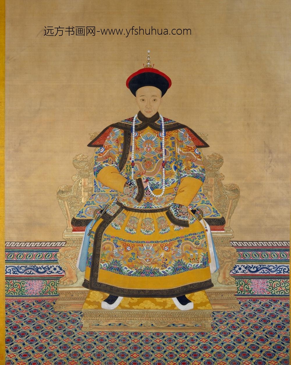 清-清人画奕詝朝服像轴