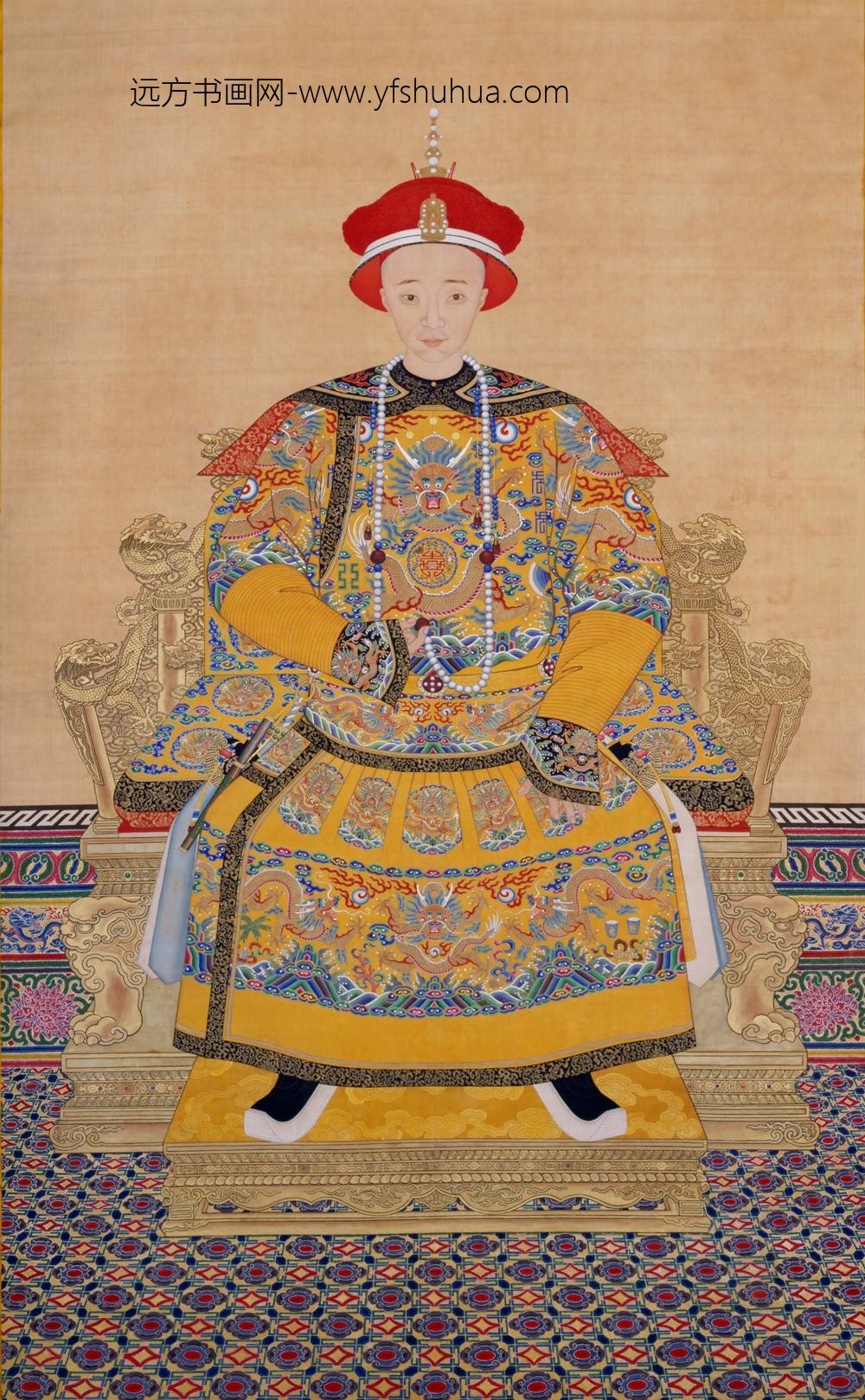清-清人画奕詝朝服像轴