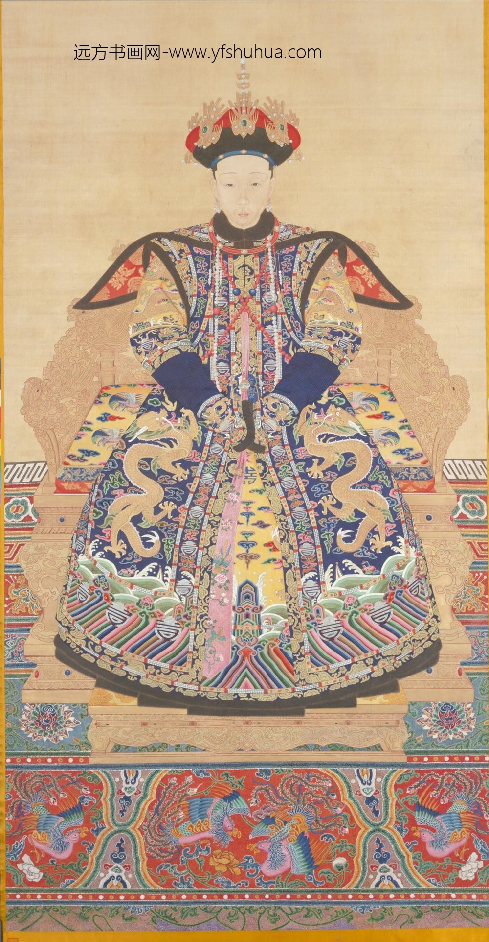 清-清人画孝仪纯皇后朝服像轴
