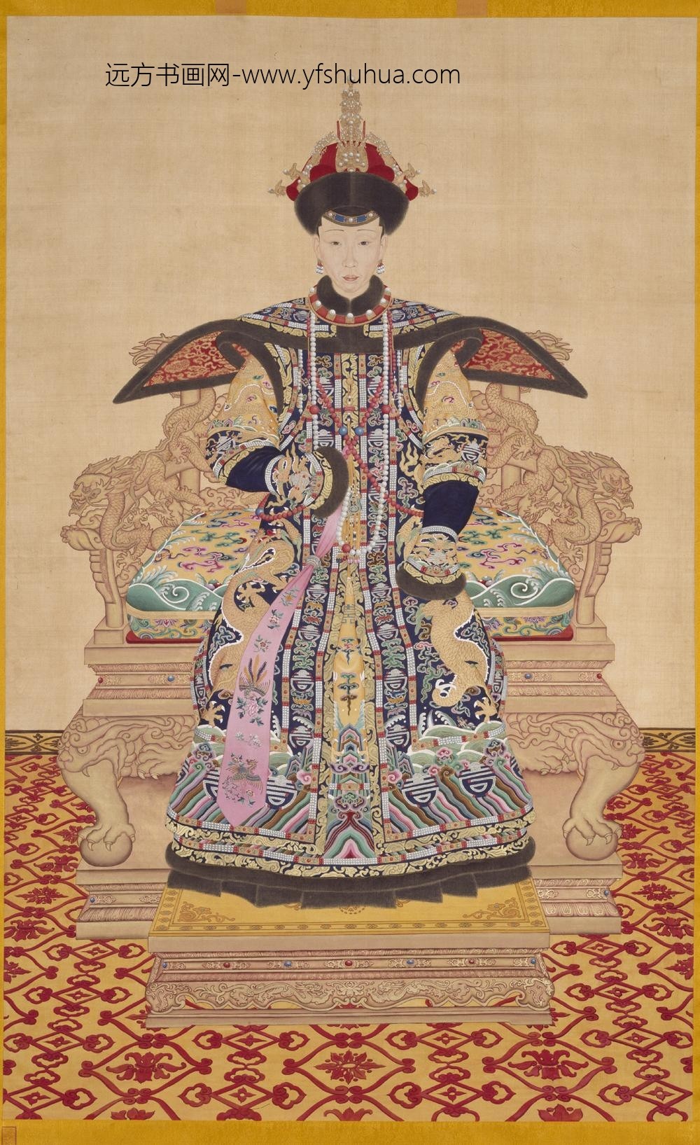 清-清人画孝仪纯皇后朝服像轴