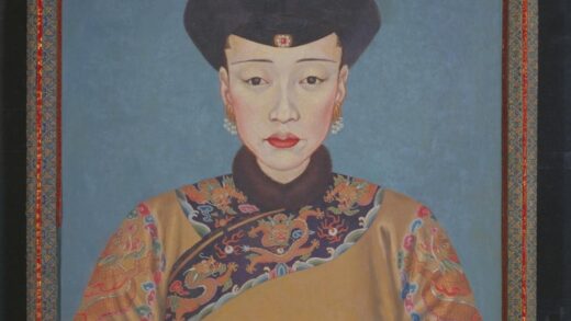 清 清人画孝和睿皇后半身像持屏.jpg