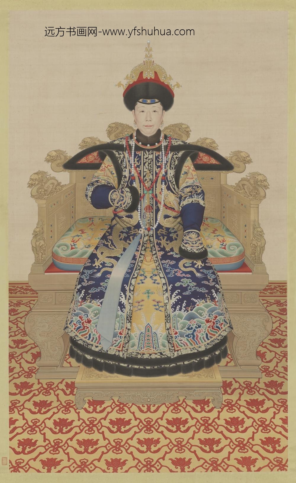 清-清人画孝圣宪皇后朝服像轴