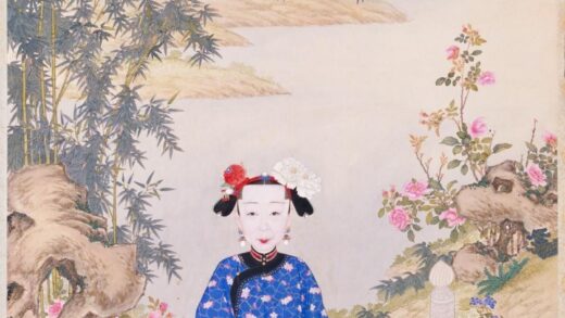 清 清人画孝慎成皇后便服观竹像轴.jpg