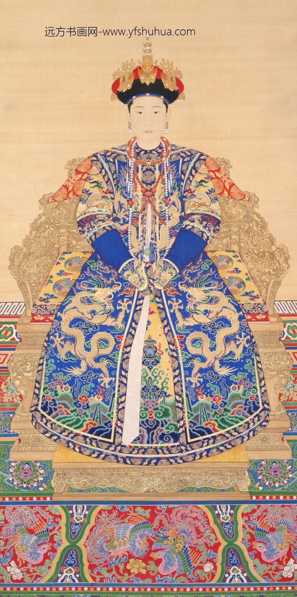 清-清人画孝敬宪皇后朝服像轴