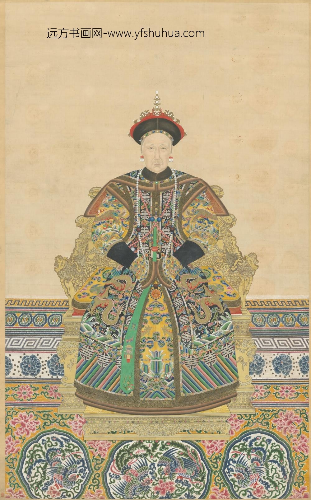 清-清人画孝钦显皇太后朝服像轴
