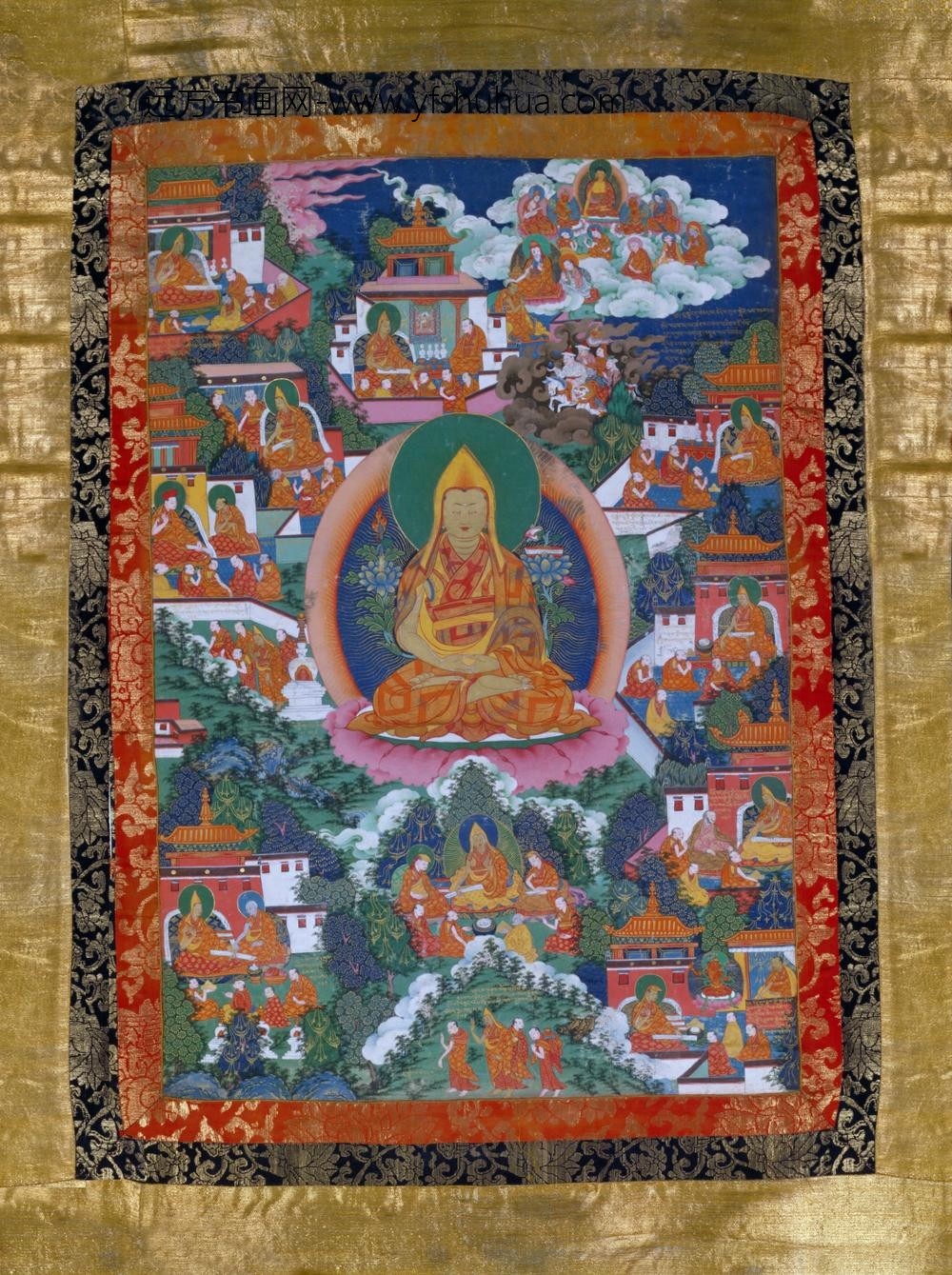 清-清人画宗喀巴图像轴
