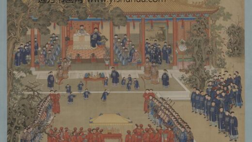 清 清人画崇庆皇太后八旬万寿图贴落.jpg