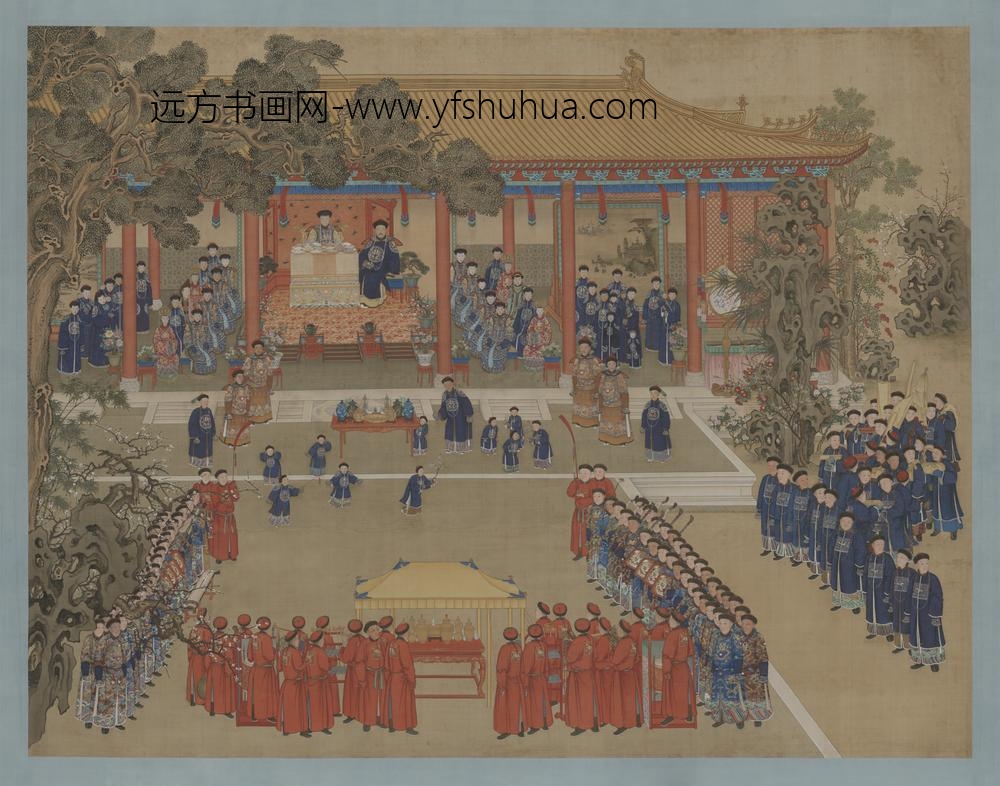 清-清人画崇庆皇太后八旬万寿图贴落