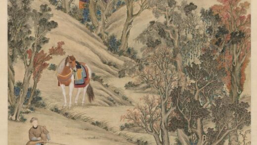 清 清人画弘历击鹿图像轴.jpg