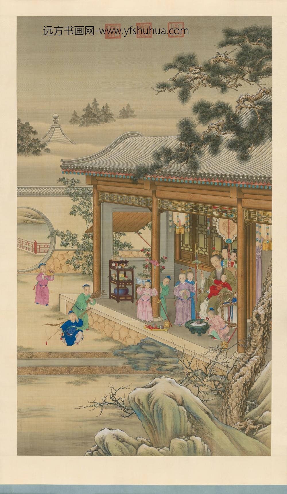 清-清人画弘历岁朝行乐图像