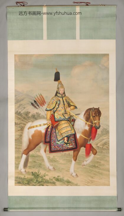 清 清人画弘历戎装骑马像轴.jpg